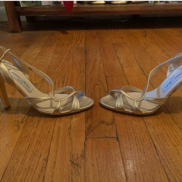 Jimmy Choo Gold Leather Heels EU Size 39 - Picture 2 of 8